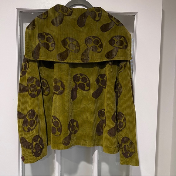 Big Bud Press Mushroom Paint Stamp Sailor Corduroy Cropped Jacket Size Medium - Picture 11 of 14